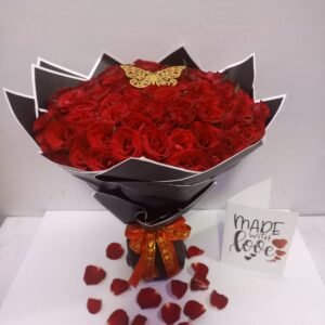 100 red roses bouquet
