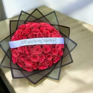 120 Red Roses bouquet with ferrero chocolate